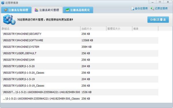 360注册表瘦身绿色版