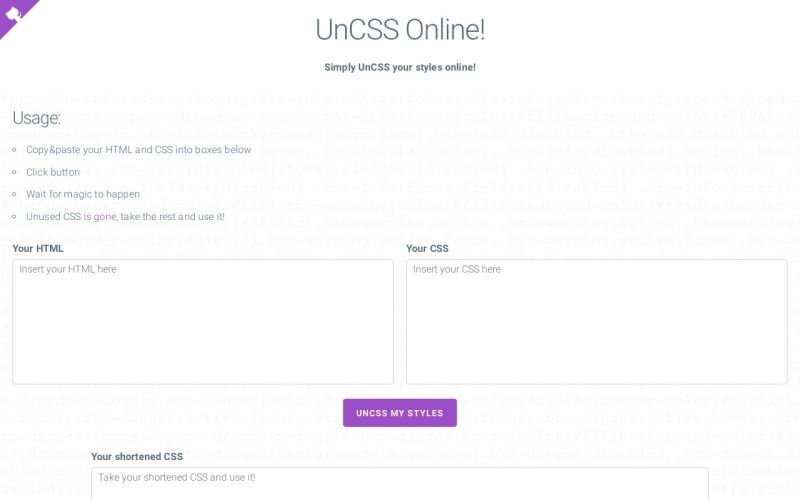 UnCSS Online