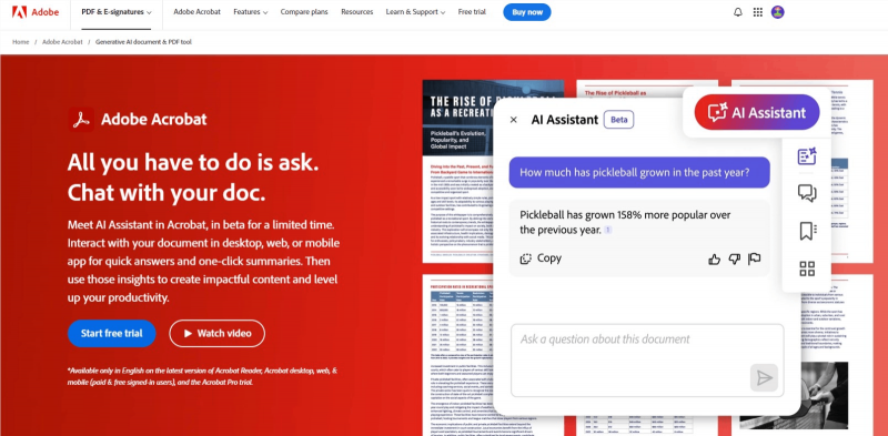 Adobe推出PDF阅读AI助手，订阅价4.99美元/月起