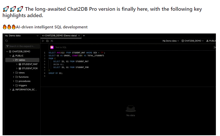 Chat2DB：普通人也能用的AI驱动的数据开发和分析平台