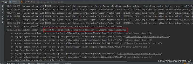 SpringBoot启动报错:Failed to load property source from location 'classpath:/application.yml'的解决方法