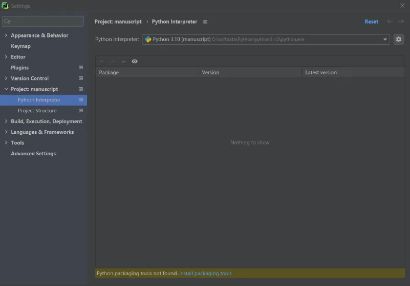 Pycharm解释器报错:Python packaging tools not found的几种解决办法 Pycharm解释器报错:Python packaging tools not found的几种解决办法