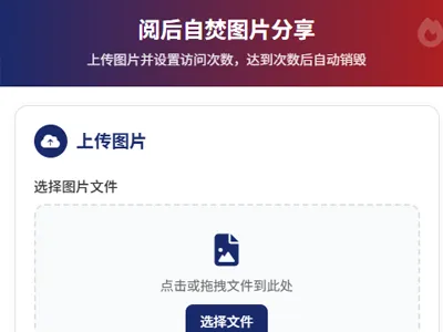 最新图片阅后即焚PHP单页源码免费下载