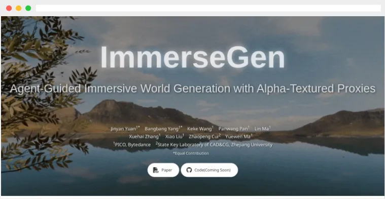 ImmerseGen:基于AI代理与轻量几何代理的沉浸式VR场景生成框架 ImmerseGen:基于AI代理与轻量几何代理的沉浸式VR场景生成框架