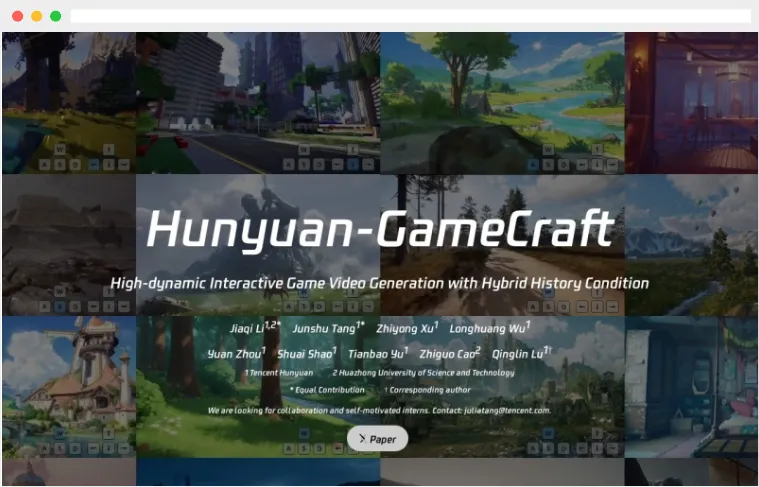 Hunyuan-GameCraft:腾讯公司推出的高动态交互式游戏视频生成框架 Hunyuan-GameCraft:腾讯公司推出的高动态交互式游戏视频生成框架