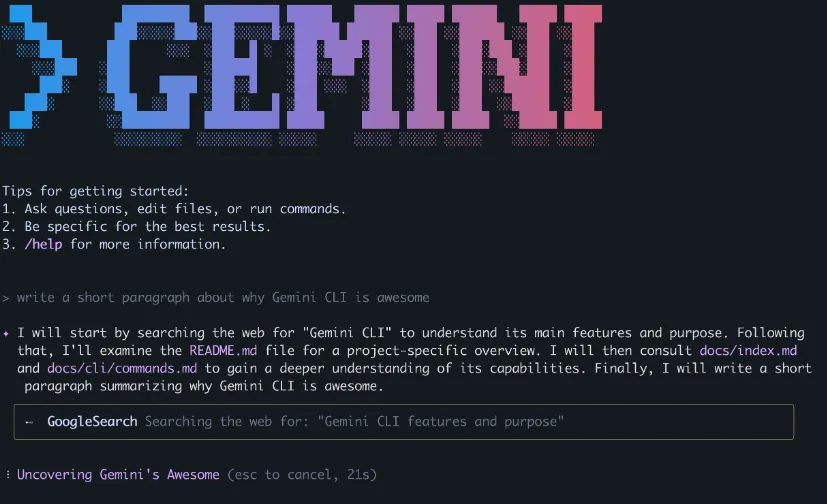Gemini CLI:谷歌开源的命令行界面AI编程工具 Gemini CLI:谷歌开源的命令行界面AI编程工具