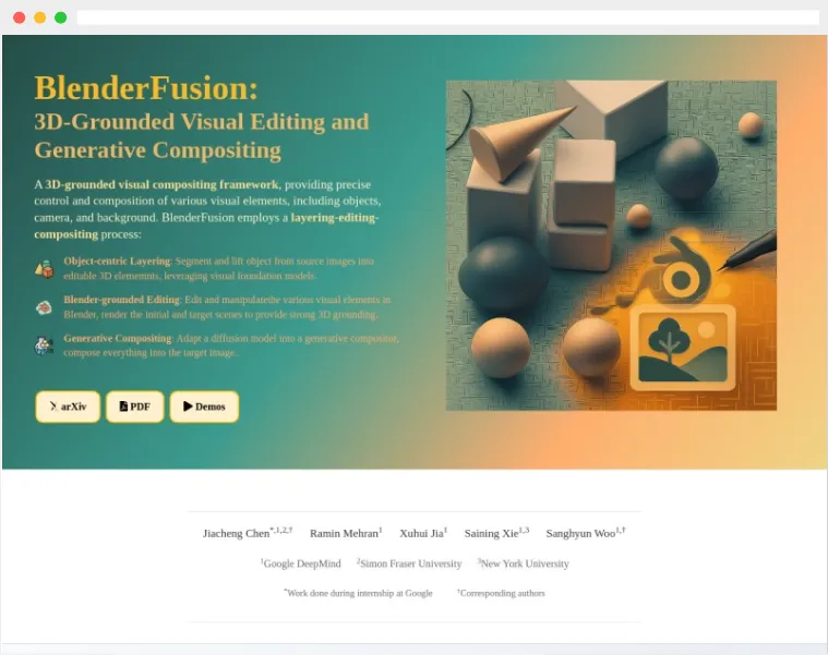 BlenderFusion:谷歌DeepMind开发的2D图像转换为可编辑3D场景框架 BlenderFusion:谷歌DeepMind开发的2D图像转换为可编辑3D场景框架