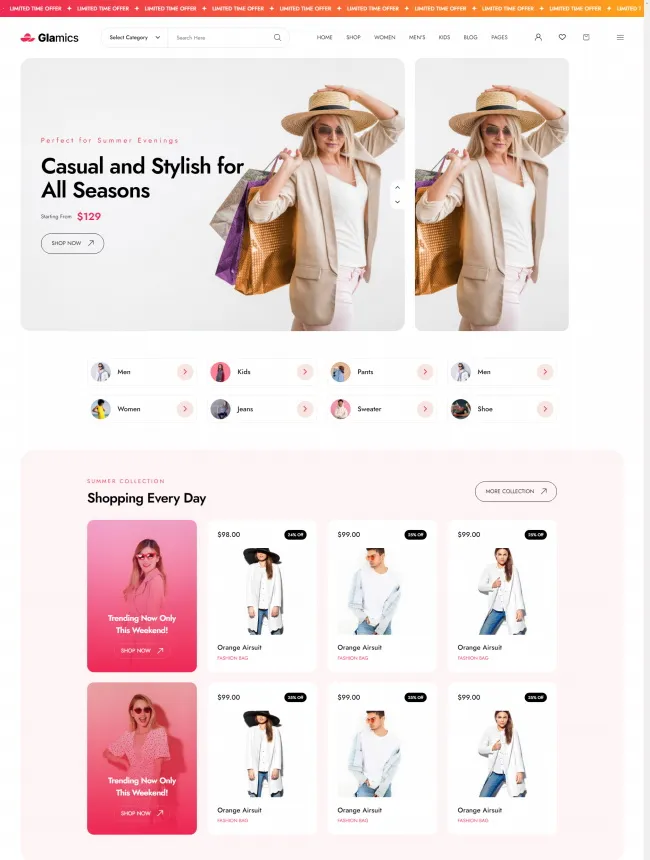 HTML响应式服装商城网站模板源码