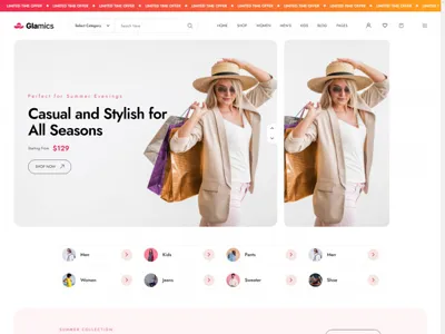 HTML响应式服装商城网站模板源码