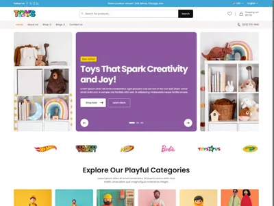 HTML5儿童玩具外贸商城网站模板