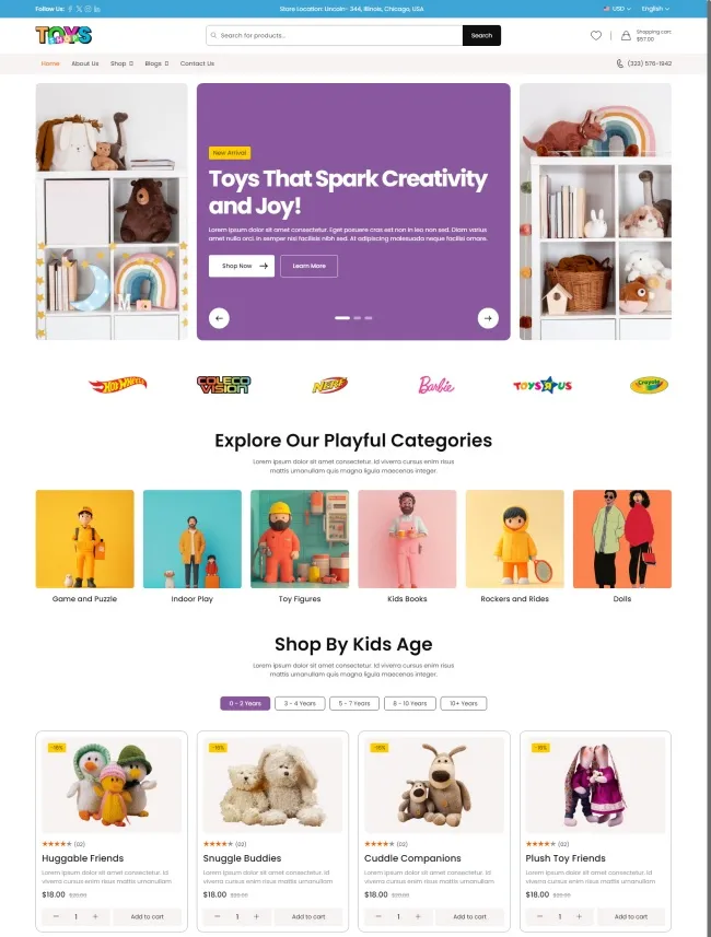 HTML5儿童玩具外贸商城网站模板 HTML5儿童玩具外贸商城网站模板