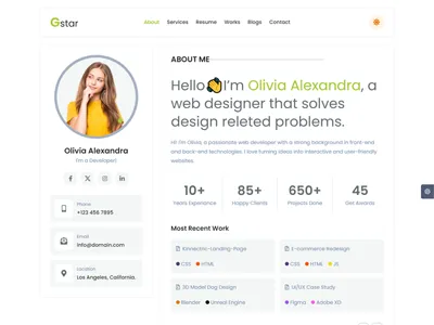 HTML5响应式网页设计师个人主页源码免费下载